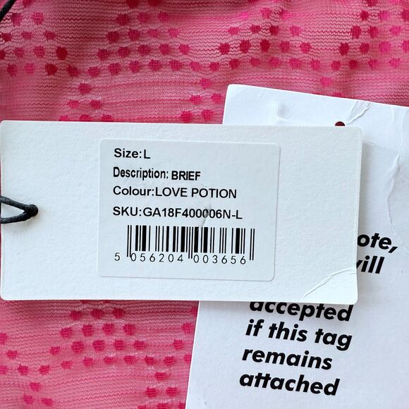 NWT Les Girls Les Boys Triangle Lace Boy Briefs in Love Potion Pink Size Large - Picture 6 of 9